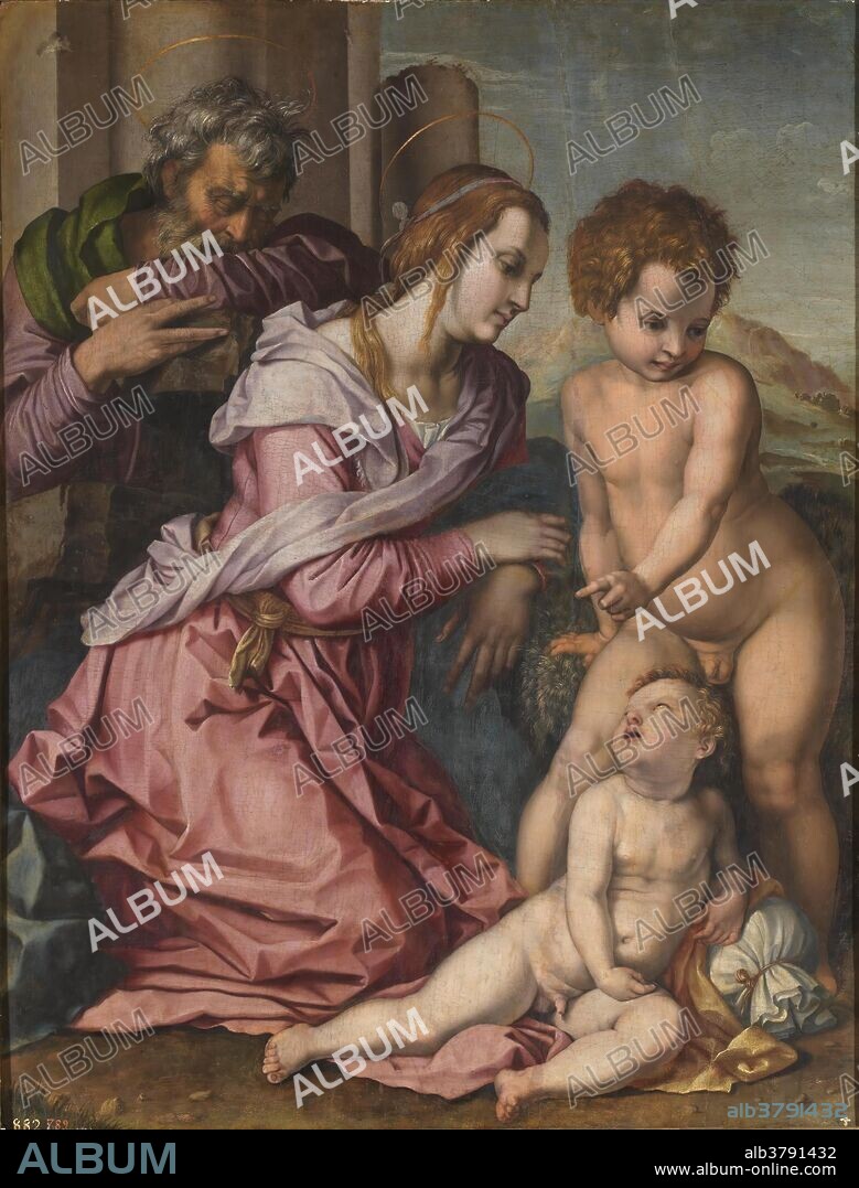 Andrea del Sarto (Pintor) (Copia) / 'Sagrada Familia con San Juanito'. Primera mitad del siglo XVI. Óleo sobre tabla, 130 x 100 cm.