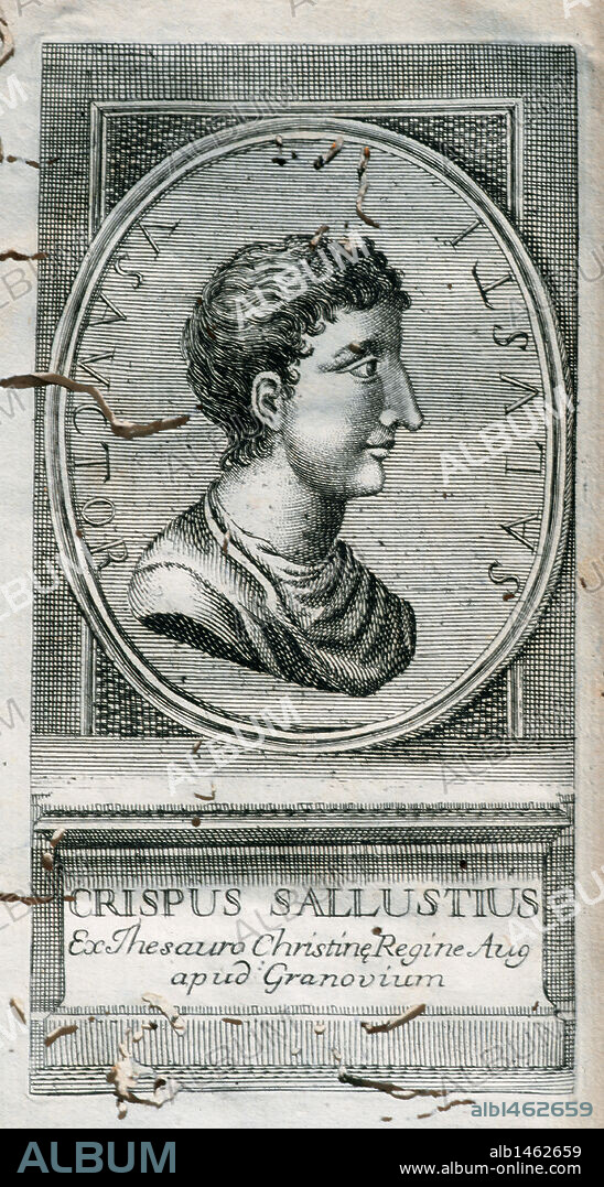 Sallust (Gaius Sallustius Crispus) (86-35 BC). Roman politician and historian. Engraving, 1772.