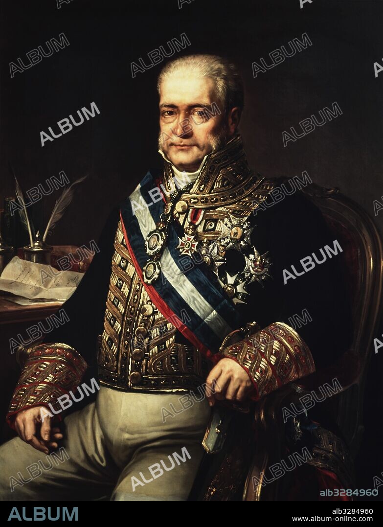 LUIS FERRANT. Retrato de Luis López Ballesteros (1778-1853), político y economista español.