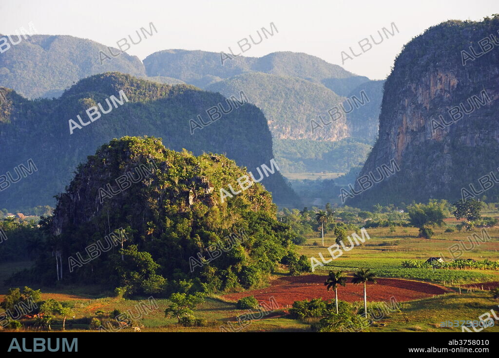 Mountains in the Vinales Valley, UNESCO World Heritage Site, Cuba, West Indies, Caribbean, Central America.
