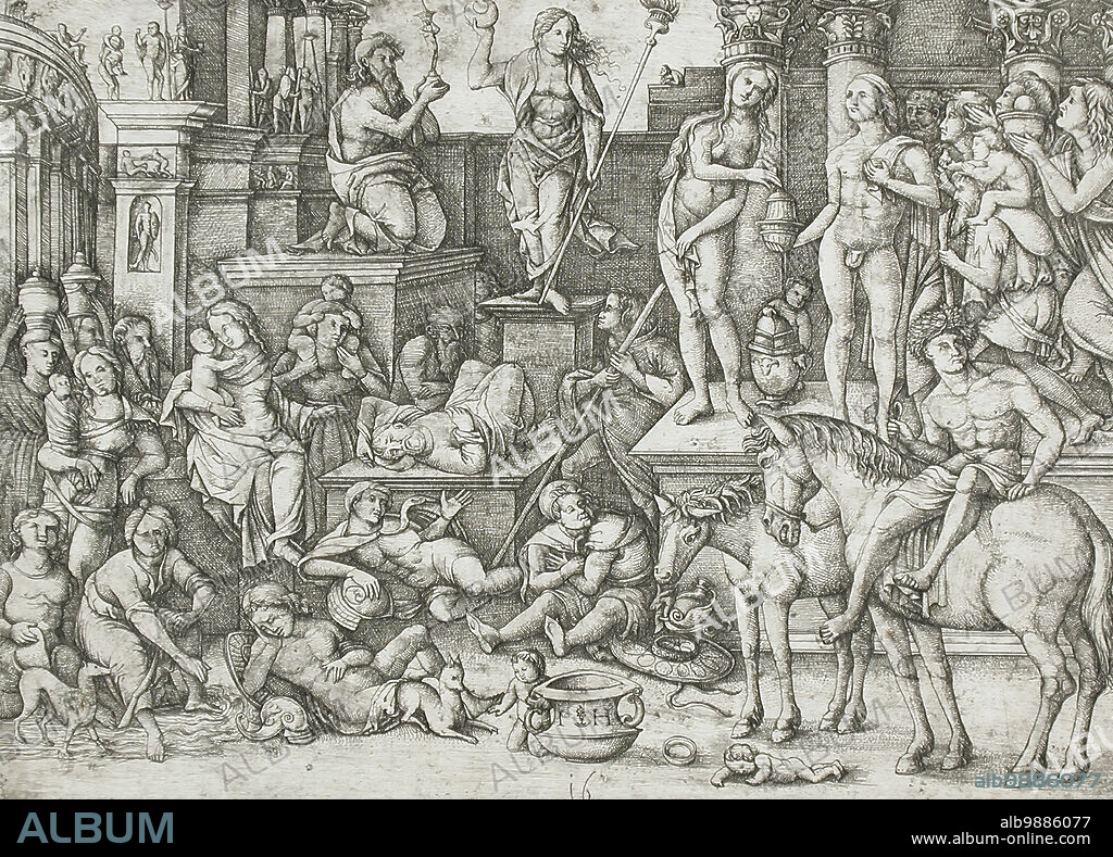 HIERONYMUS HOPFER. Triumph of the Moon, 16th century.