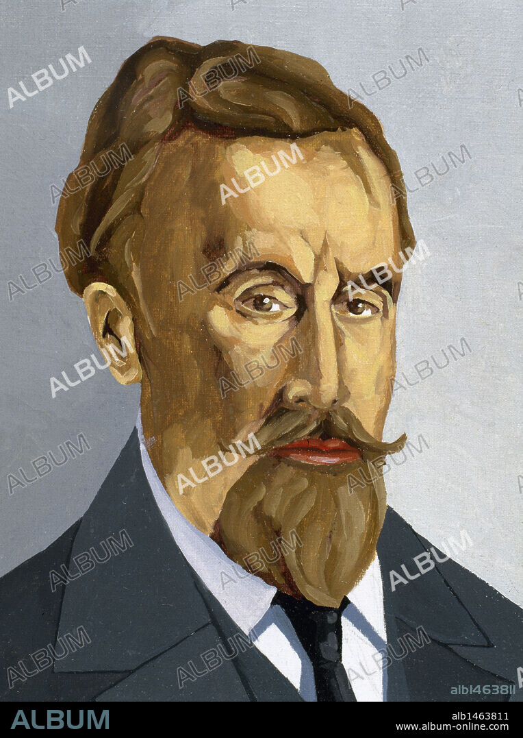 Ignacio Iglesias Pujadas (1871-1928). Catalan poet and playwright. Colored drawing.