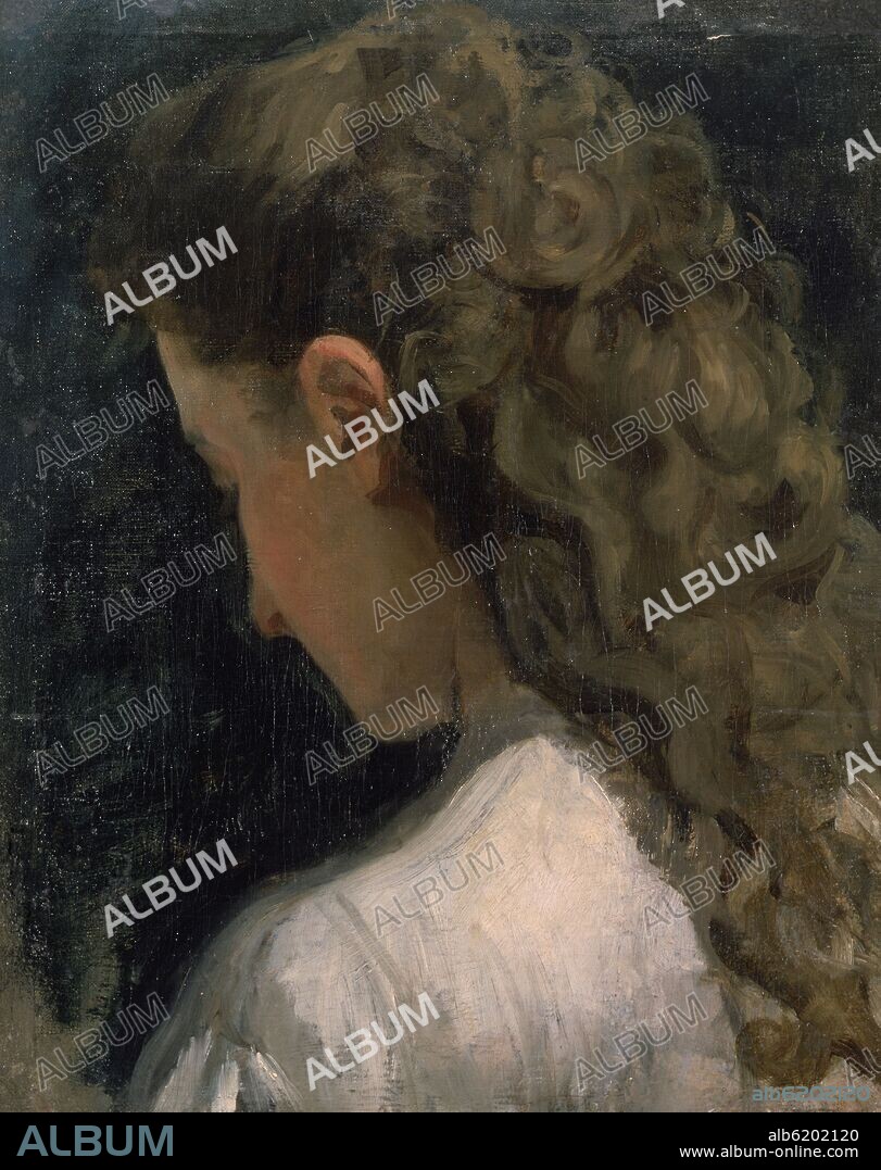EDUARDO ROSALES GALLINAS. ESCORZO DE CABEZA - SIGLO XIX.