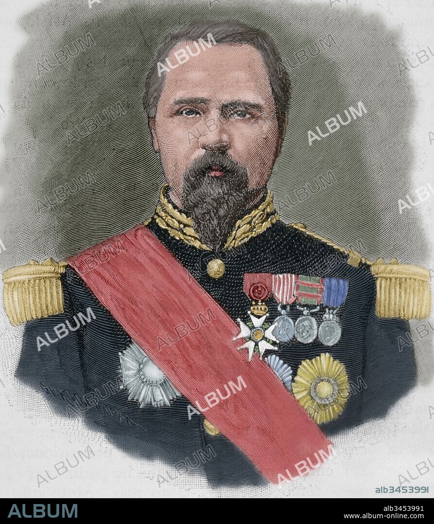 Pierre-Louis Charles de Failly (1810-1892). French general. Portrait. Engraving by Klose. Colored.