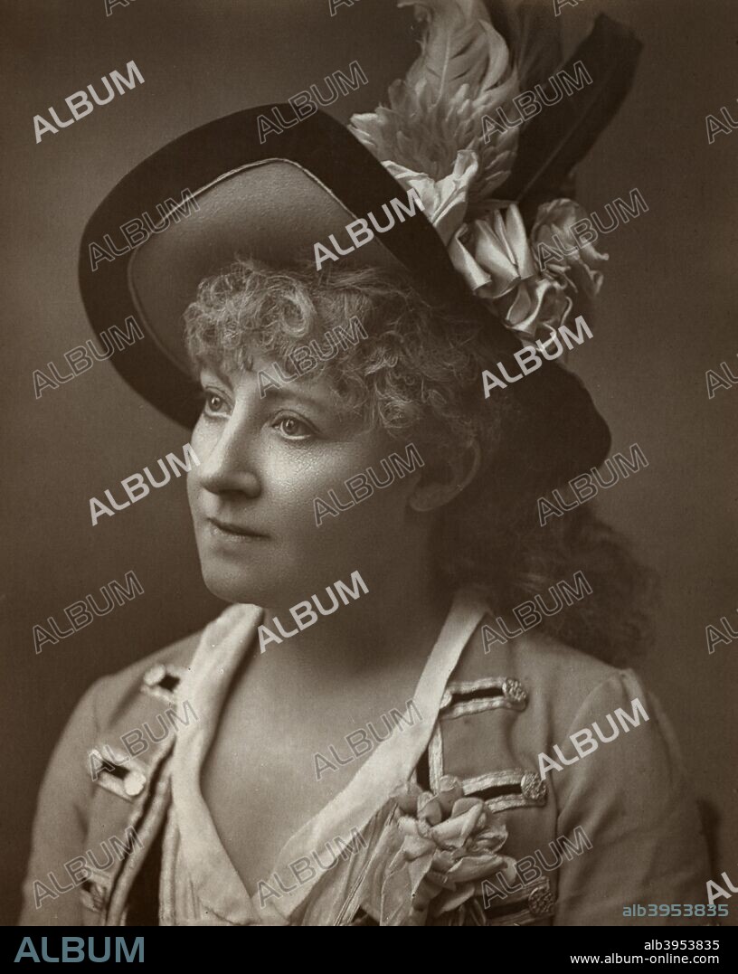 Lydia Thompson, British dancer, actress and theatrical producer, 1886. A photograph from The Theatre, A Monthly Review, Volume VII, January to June, 1886, edited by Clement Scott, Carson & Comerford, London, 1886.