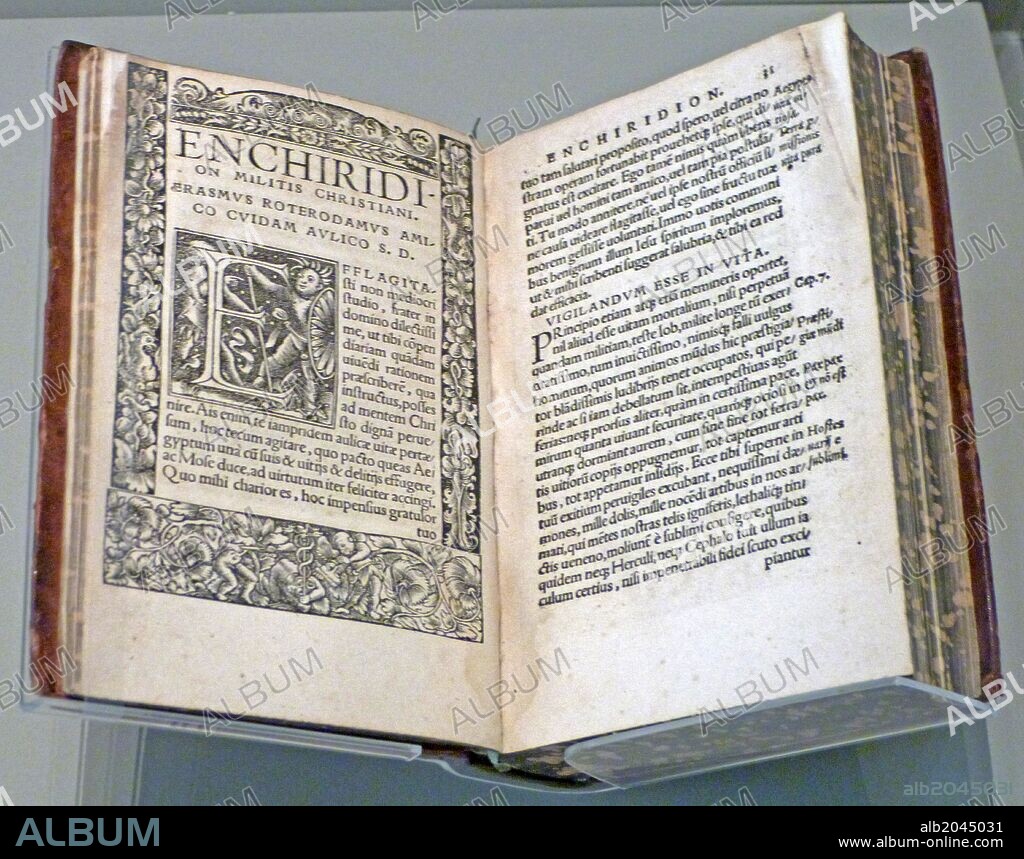 The Handbook of the Christian Soldier, first published 1503 Desiderius Erasmus (1466-1538). The handbook met with success across Europe. He described it as 'a kind of summary guide to living so you might attain to a state of mind worthy of Christ'.