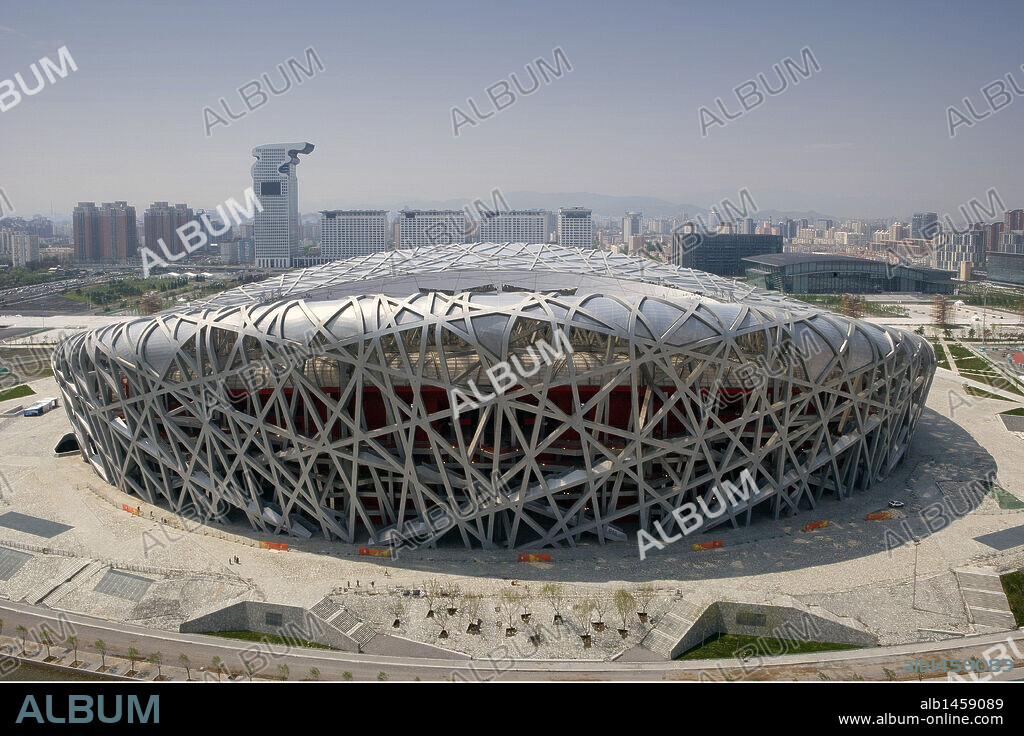 ESTADIO NACIONAL DE PEKIN (NAO CHAO-Nido de Pájaro), construído para los Juegos Olímpicos de Pekín 2008 por los arquitectos Jacques Herzog y Pierre de Meuron. PEKIN (BEIJING). China.