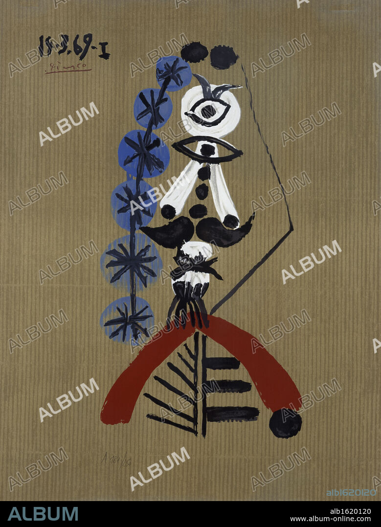 Imaginary Portrait No. 13 by Pablo Picasso, lithograph, 1969, 1881-1973, USA, Florida, Jacksonville, Collection of The Museum of Contemporary Art.