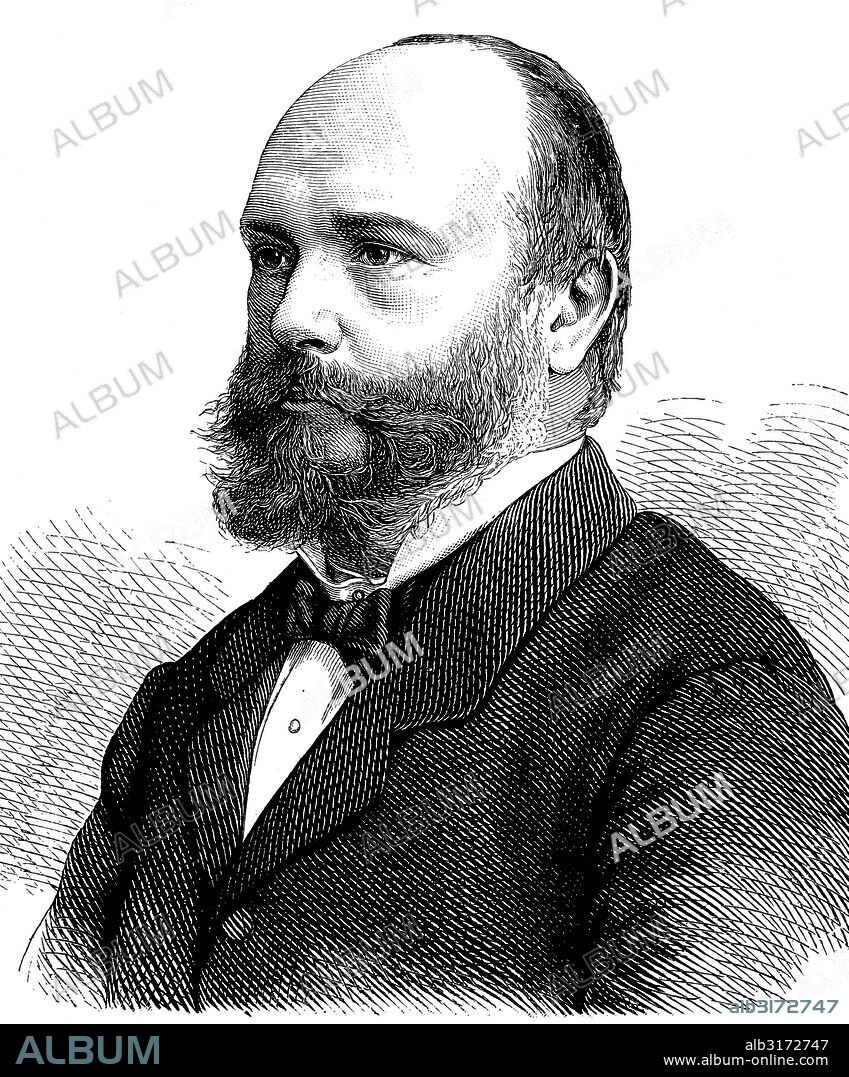 Rudolf baumbach, 1840 - 1905, pseudonym paul bach, german poet, historical illustration circa 1893.
