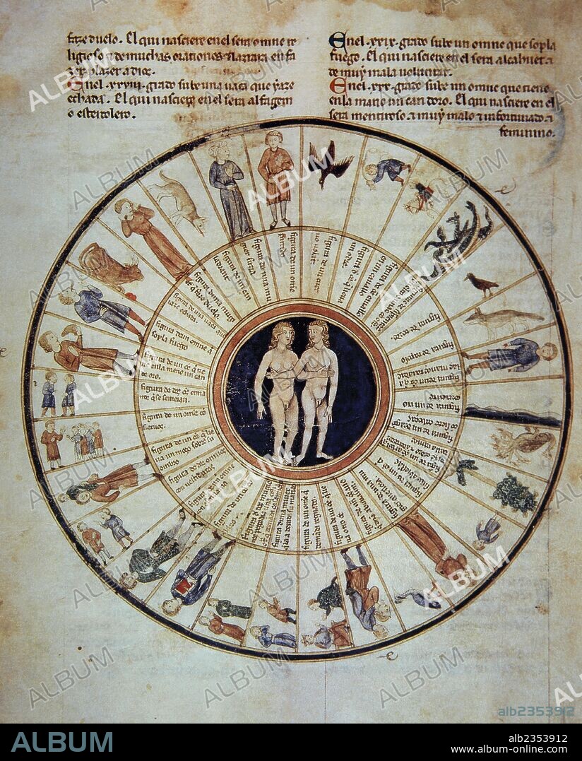 TRATADO DE ASTROLOGIA: GEMINIS. Folio 2v. Biblioteca Apostólica Vaticana. Ciudad del Vaticano.