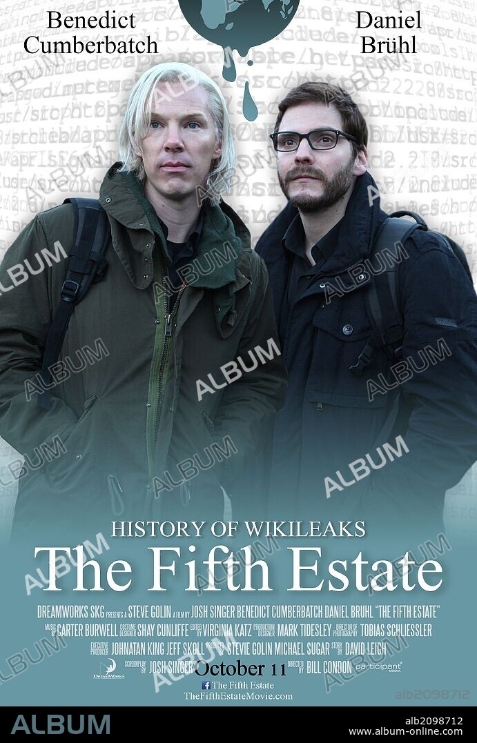 Poster de EL QUINTO PODER [DENTRO DE WIKILEAKS], 2013 (THE FIFTH ESTATE), dirigida por BILL CONDON. Copyright DREAMWORKS SKG.