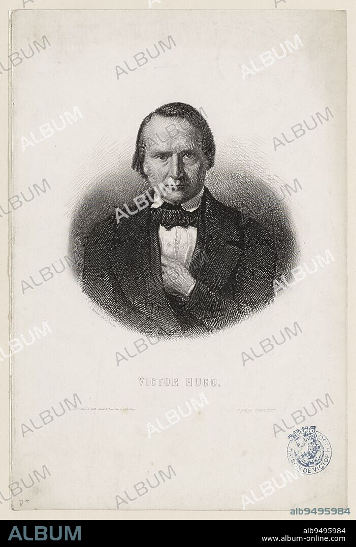 Victor Hugo, Masson, Graveur, Masson, Auteur du modèle, Imprimerie Lemercier, Imprimeur, Vers 1849, 2nd quarter of the 19th century, Maison de Victor Hugo - Hauteville House, Graphic arts, Print, Etching, Height: 23.7 cm, Width: 16 cm.