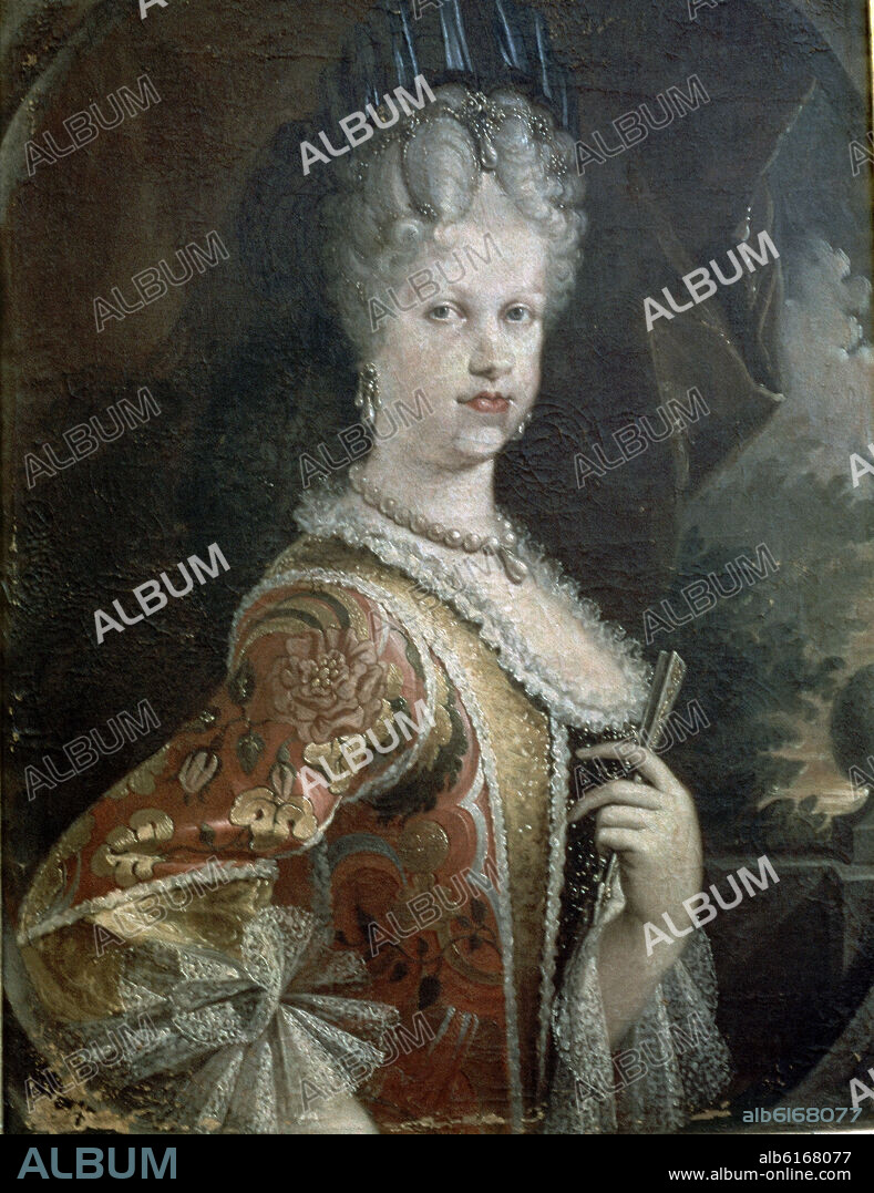 JACINTO MELENDEZ MIGUEL (1679-1731). RETRATO DE MARIA LUISA GABRIELA DE SABOYA - SIGLO XVIII.