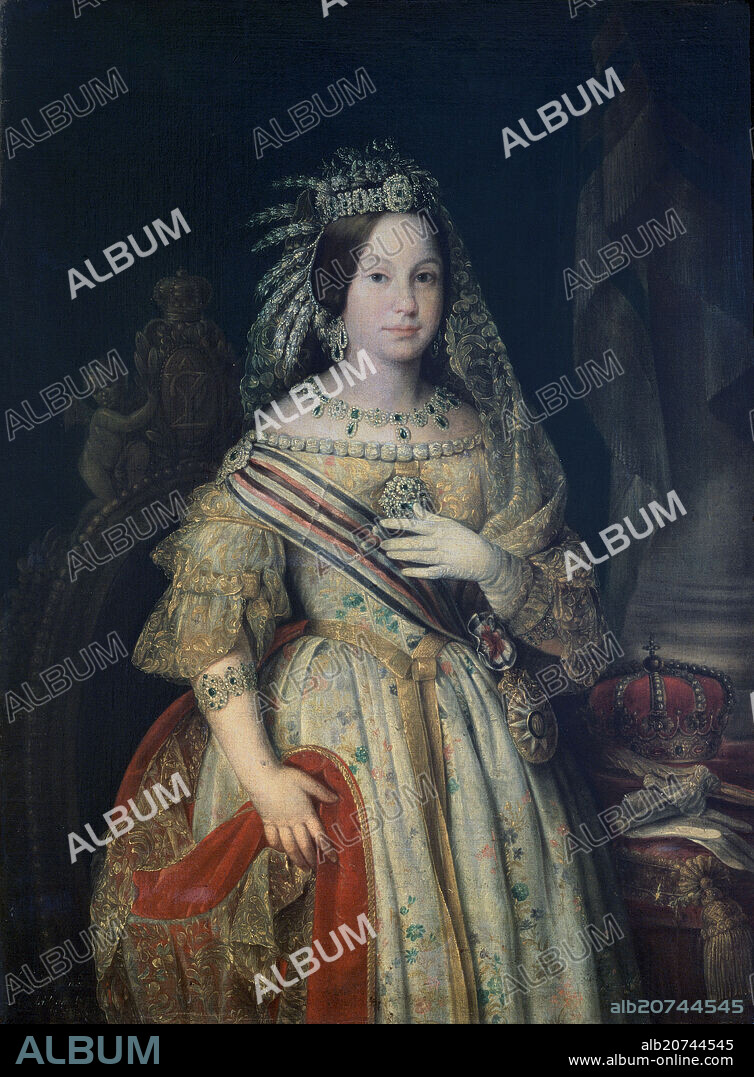 ANTONIO MARIA ESQUIVEL. RETRATO DE ISABEL II NIÑA - SIGLO XIX.