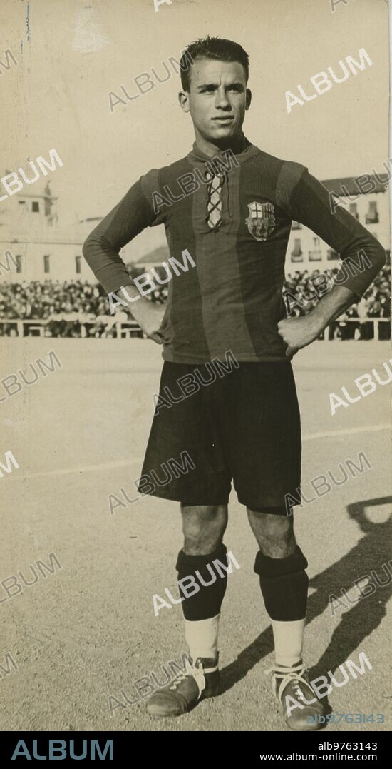 1920. José Samitier con la equipación del F.C. Barcelona.