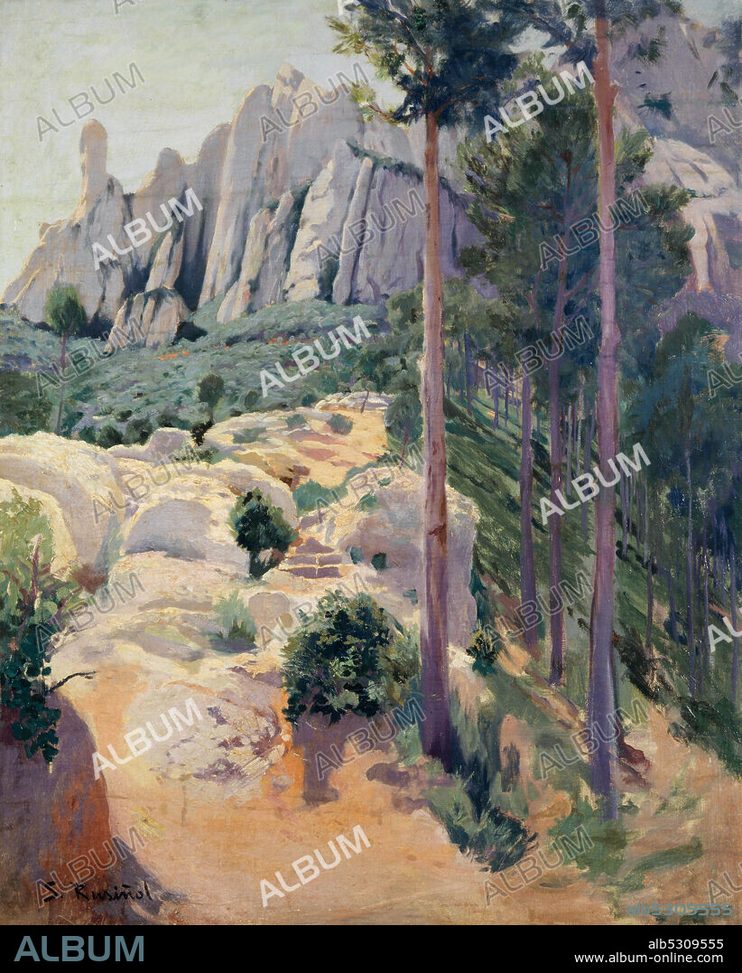 SANTIAGO RUSIÑOL. Santiago Rusiñol / 'Vista de Montserrat', 1896, Óleo sobre tela, 99 x 79.5 cm.