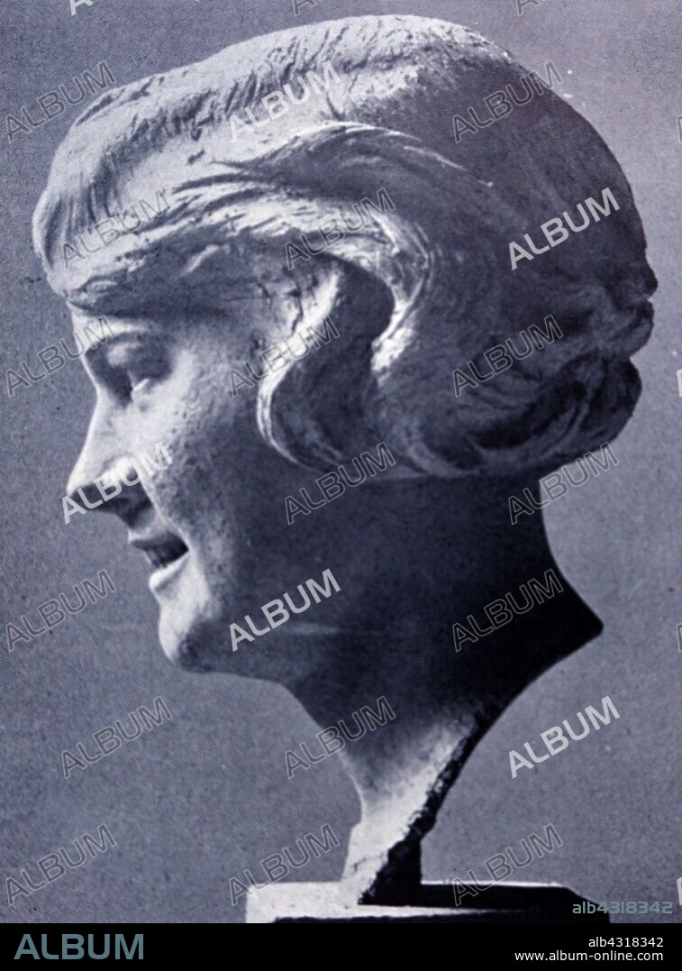 Bust of Angela Maria "Geli" Raubal (1908 - 1931), Adolf Hitler's half-niece. Born in Linz, Austria-Hungary, she was the second child and eldest daughter of Leo Raubal Sr. and Hitler's half-sister, Angela Raubal. Raubal lived in close contact to her uncle from 1925 until her presumed suicide in 1931.