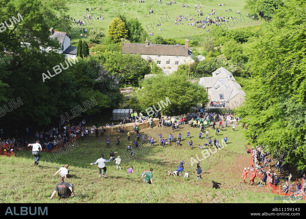 Cheese Rolling Festival at Coopers Hill, Gloucestershire, England, United Kingdom, Europe.