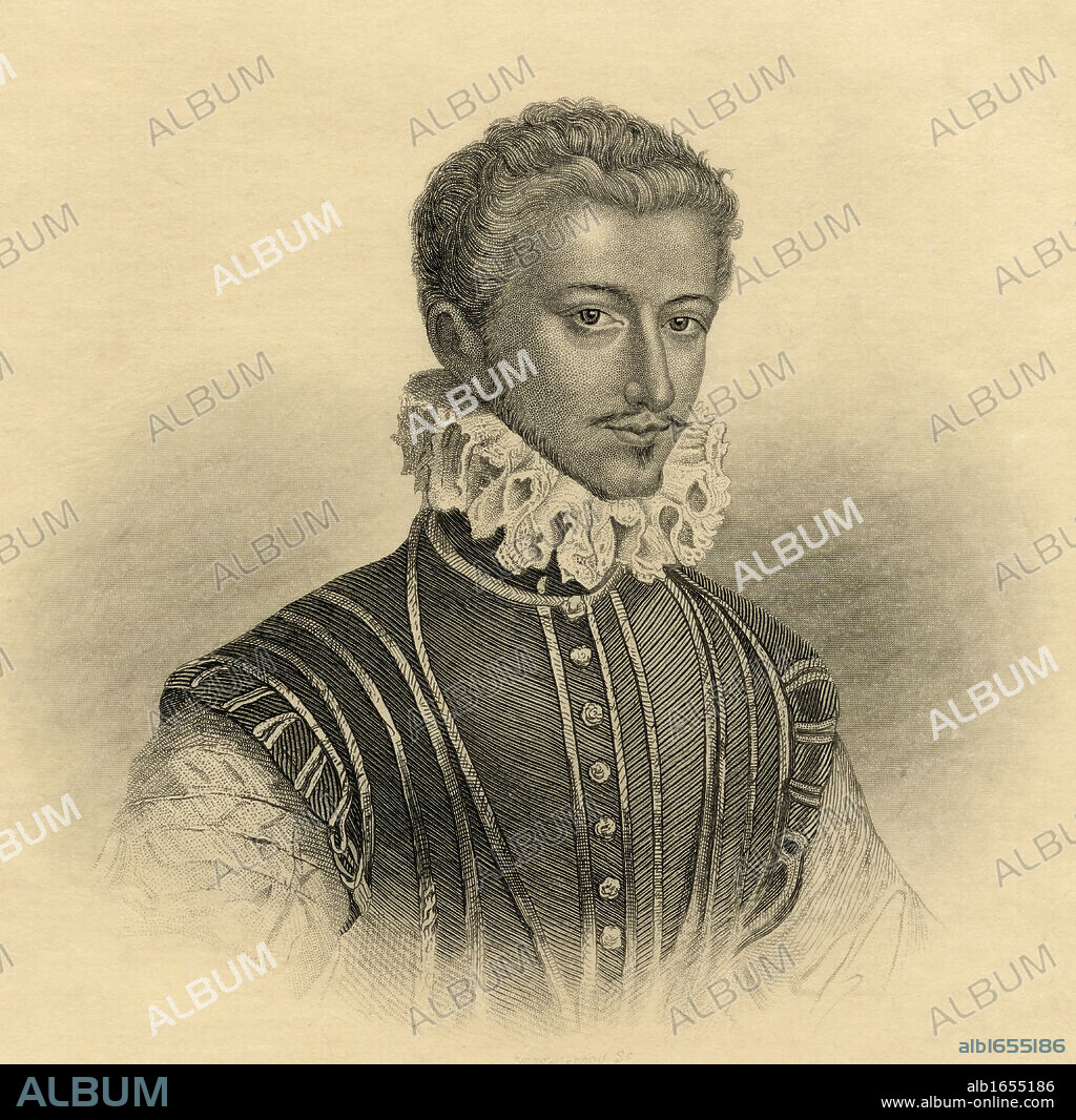 Henri de Guise, Henri I de Lorraine, 3rd Duc de Guise, 1550-1588. French politician, soldier and leader of the Roman Catholic party. Engraved by W. Wellstood. From the book ' Lady Jackson's Works, VII. The Last of the Valois I' Published London 1899.