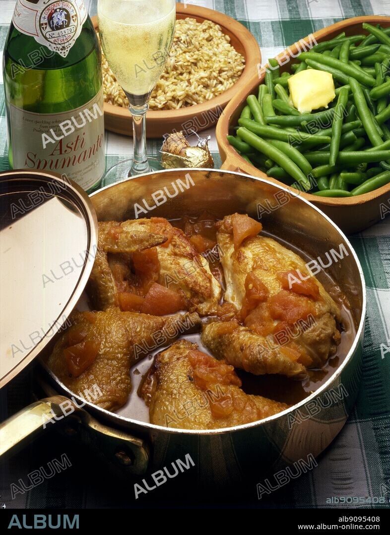 Italian Cooking By Robin Howe. Pollo Allo Spumante. Chicken Cooked In Sparkling Wine.