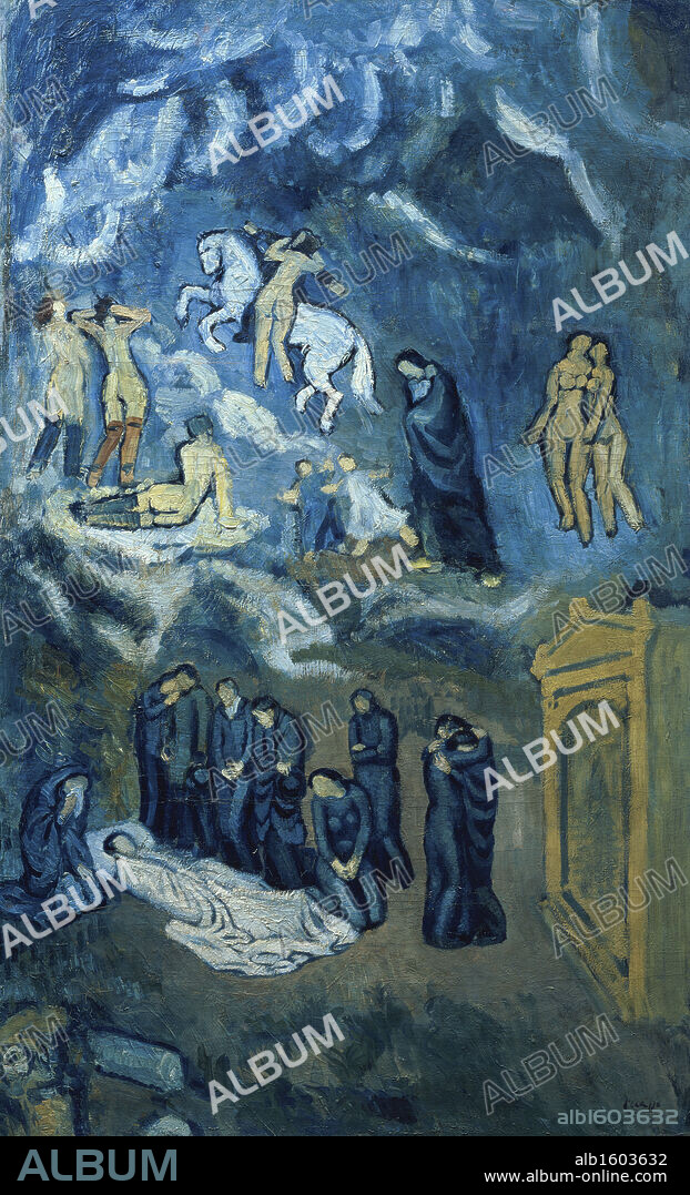 The Burial of Casagemas by Pablo Picasso, 1901, 1881-1973, France, Paris, Musee National d'Art Moderne.