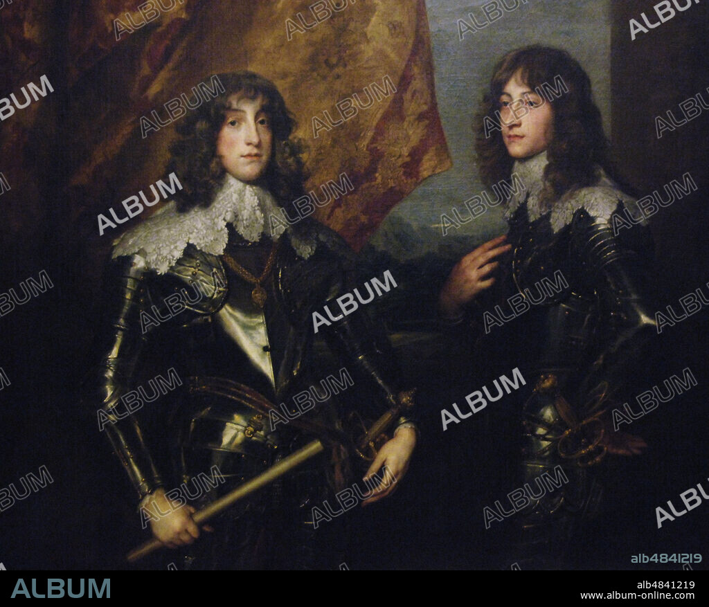 Anton van Dyck (1599-1641). Pintor flamenco. Retrato de los príncipes palatinos Carlos-Luís I (1617-1680) y su hermano Roberto (1619-1682),1637. Museo del Louvre. París. Francia.