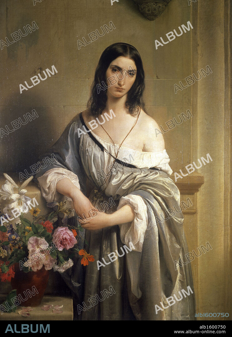 Melancholy (Pensiero Malinconico) by Francesco Hayez, oil on canvas, 1791-1882, Italy, Milan, Pinacoteca di Brera.