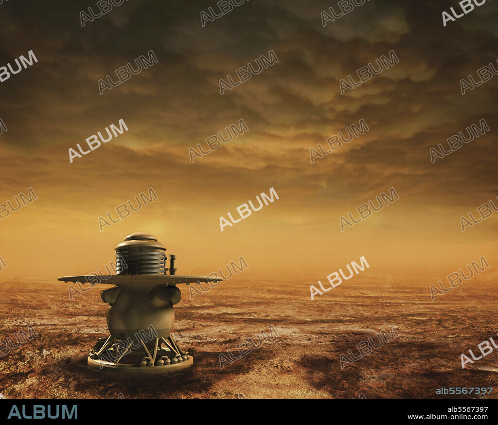 The latest lander ever to visit the planet Venus, Venera 14, rests silently on a hellish landscape of searing temperatures and crushing pressures.