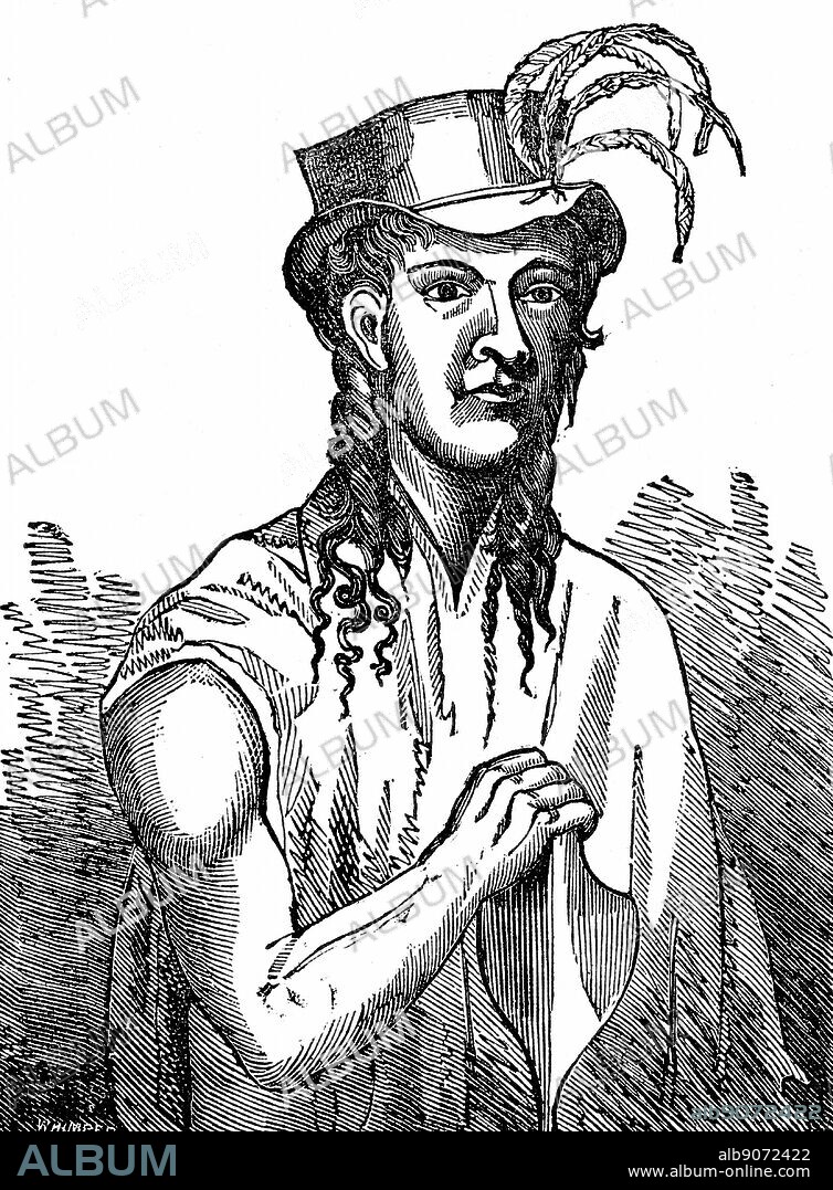 Friday October Christian, son of Fletcher Christian (c1764-c1794) ringleader of the mutiny of 1789 against Captain Bligh on 'HMS Bounty'. Woodcut 1833.