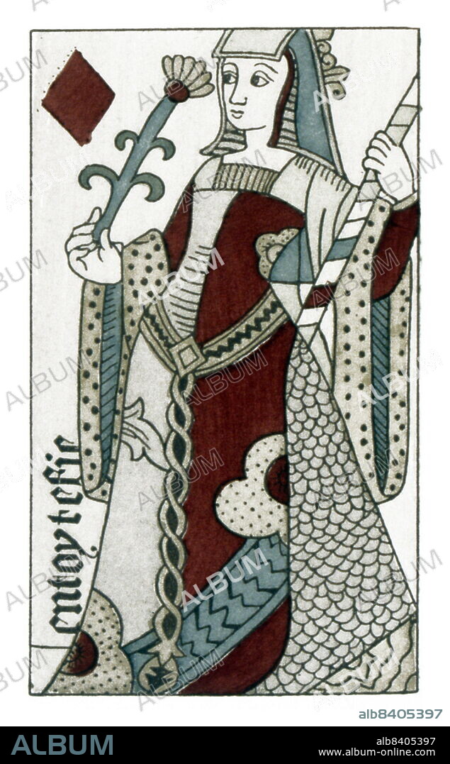 Playing card from the game of Piquet of Charles VII (sometimes called 'Coursube'). Attributed initially to the 15th Century but published in Lyon at the start of the 17th Century.