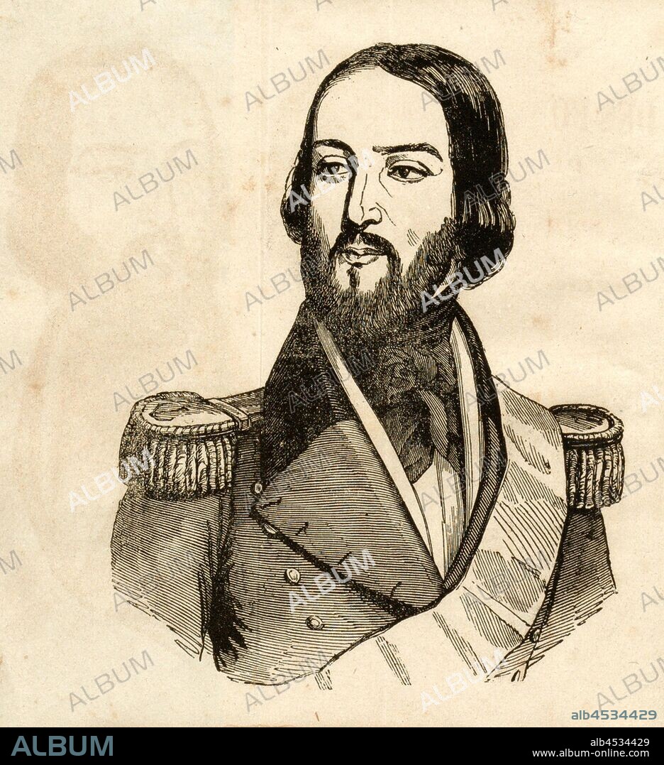 Prince of Joinville, Portrait of François d'Orléans, prince of Joinville (1818-1900), frontispiece, 1844, Etat des forces navales de la France: avec l'appendice et les notes.: ornée d'un portrait du Prince de Joinville. Paris: chez Mme Ve Desbleds, Libraire, 1844.