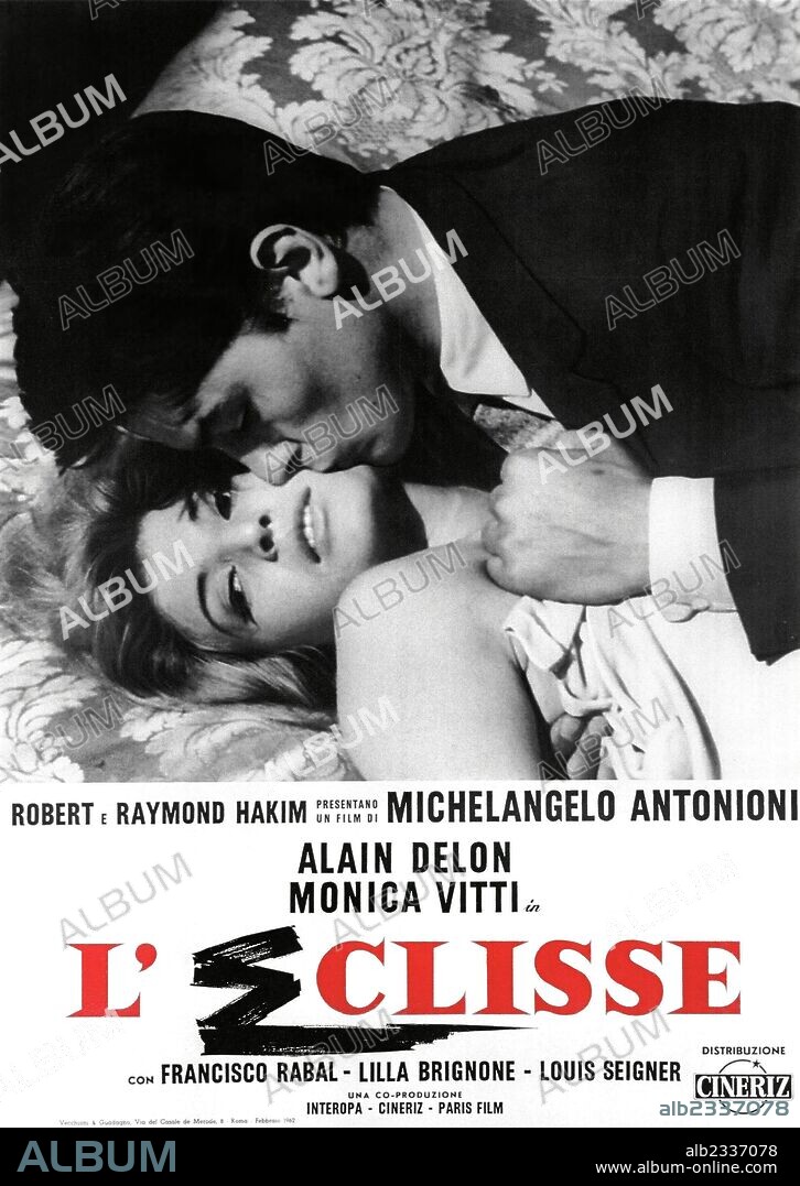 Poster of THE ECLIPSE, 1962 (L' ECLISSE), directed by MICHELANGELO ANTONIONI. Copyright INTEROPA-CINERIZ-PARIS/TIMES.