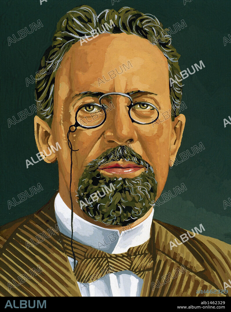 CHEJOV, Antón Pavlovich (1860-1904). Escritor y dramaturgo ruso. Dibujo.
