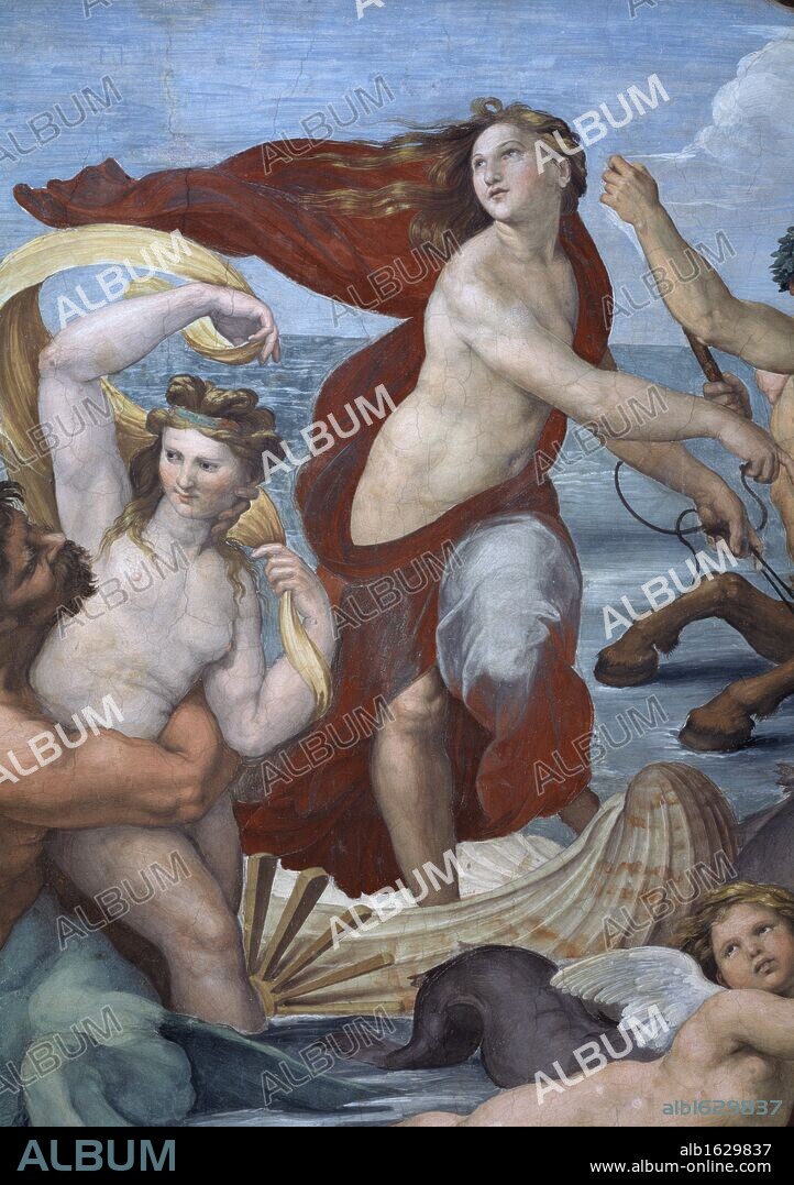 Detail Of Galatea - From The Birth Of Galatea Raphael (1483-1520 Italian) Villa Farnesina, Sala di Galatea, Rome, Italy.