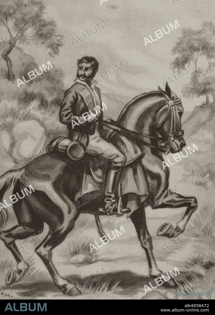 Juan Martín Díez, llamado "El Empecinado" (1775-1825). Militar español, héroe de la Guerra de la Independencia Española. Los guerrilleros de 1808. Historia popular de la Guerra de la Independencia, por Enrique Rodríguez-Solís. Tomo I. Publicado en Madrid, 1930.
