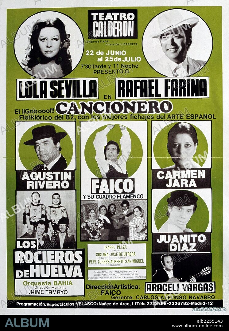 SEVILLA , LOLITA. MARIA DE LOS ANGELES MORENO GOMEZ. CANTANTE Y ACTRIZ ESPAÑOLA.SEVILLA 1936. CARTEL ESPECTACULO CANCIONERO. JUNTO A RAFAEL FARINA.