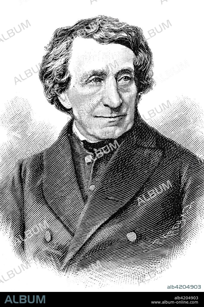 Johann Joseph Ignaz von Doellinger, 28 February 1799 - 14 January 1890, was a German theologian, Catholic priest and church historian, digital improved reproduction of an original print from the 19th century.