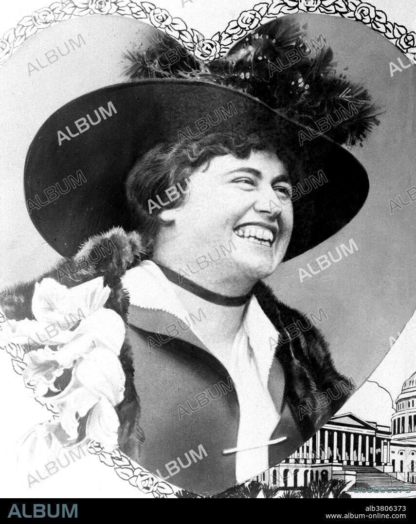 Edith Bolling Galt Wilson (October 15, 1872 - December 28, 1961) was the second wife of Woodrow Wilson, and First Lady of the US, 1915-21. She married Norman Galt, a prosperous jeweler; in 1896. In 1903 she bore a son who only lived for a few days, and the difficult birth left her unable to have more. In 1908 her husband died unexpectedly. In 1915, the she was introduced to President Wilson by Helen Bones, the president's cousin and White House hostess since the death of Ellen, his first wife. They married nine months later. As First Lady during WWI, she observed gas-less Sundays, meatless Mondays, and wheat-less Wednesdays. She let sheep graze on the White House lawn rather than waste manpower in mowing it and auctioned off their wool for the benefit of the American Red Cross. The President suffered a severe stroke in October 1919. Edith began to screen all matters of state and decided which were important enough to bring to the bedridden president. In doing so, she functionally ran the Executive branch of the government for the remainder of the president's second term. She retired with the former president to their home, nursing him until his death three years later. She died of congestive heart failure at age 89 in 1961.