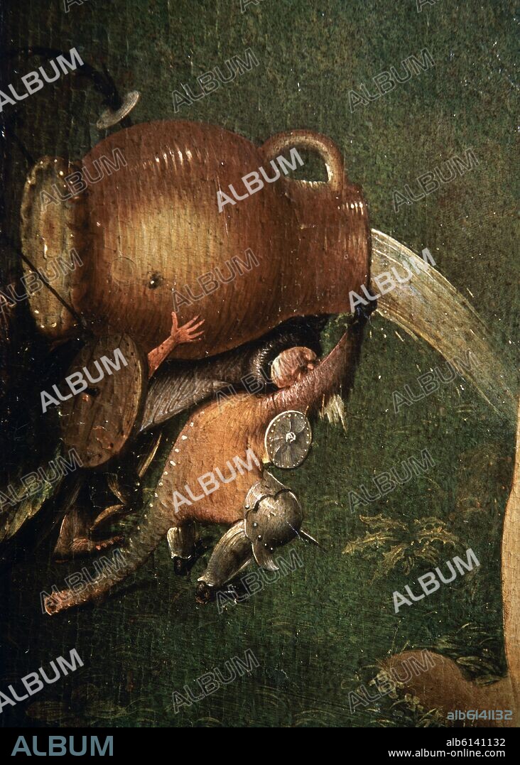 JHERONIMUS VAN AKEN-EL BOSCO-J. BOSCH. LAS TENTACIONES DE SAN ANTONIO ERMITAÑO - DETALLE -  HACIA 1490 - O/T - NP 2049 - PINTURA FLAMENCA - CONJUNTO 577.
