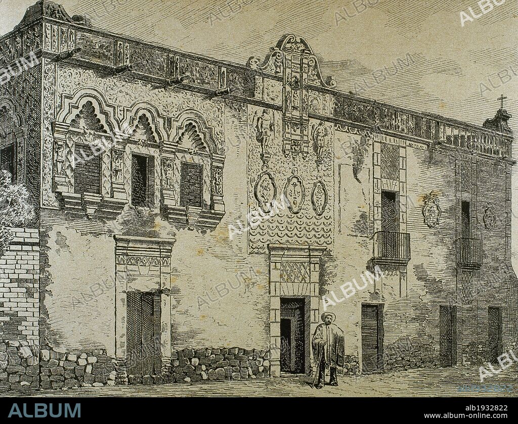 MEXICO. HOSPITAL DE JESUS. Fundado por Hernán Cortés. Grabado de principios del s. XIX.