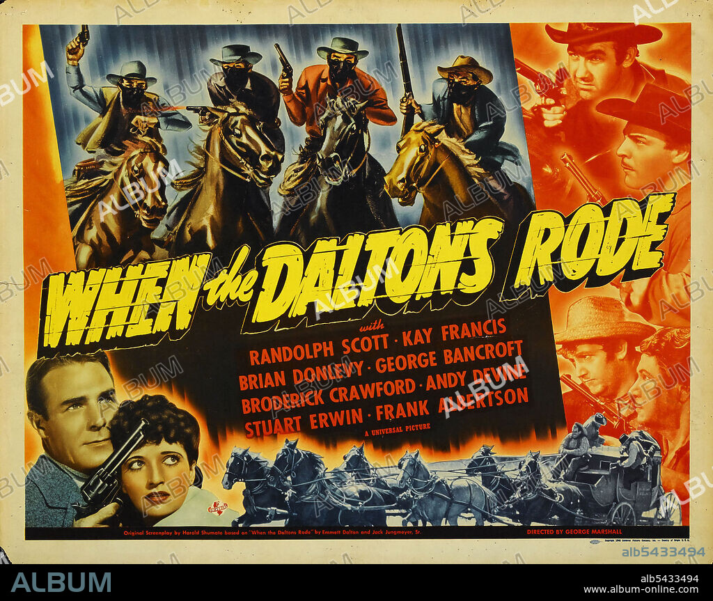 KAY FRANCIS and RANDOLPH SCOTT in WHEN THE DALTONS RODE, 1940, directed by ALAN MARSHALL. Copyright UNIVERSAL PICTURES.