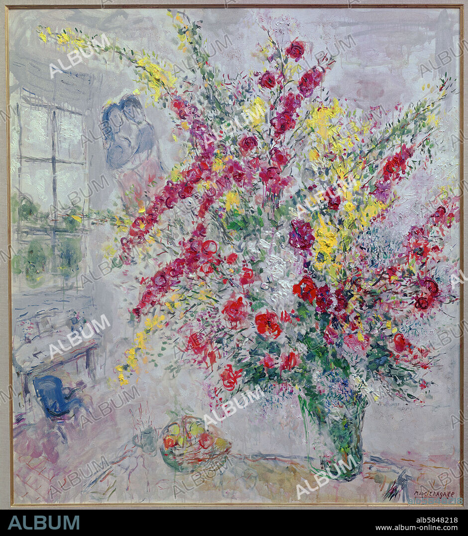 MARC CHAGALL. Bouquet of Flowers. Oil on canvas.