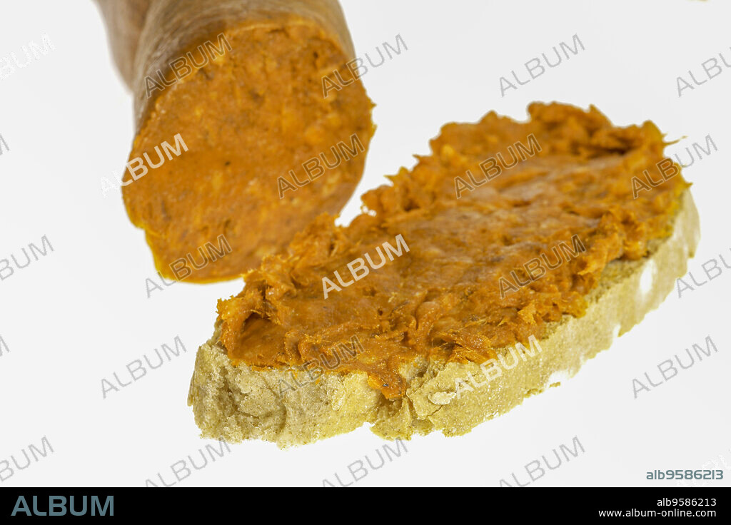 Mallorcan Sobrasada. spread on bread, Mallorca. Balearic Islands.
