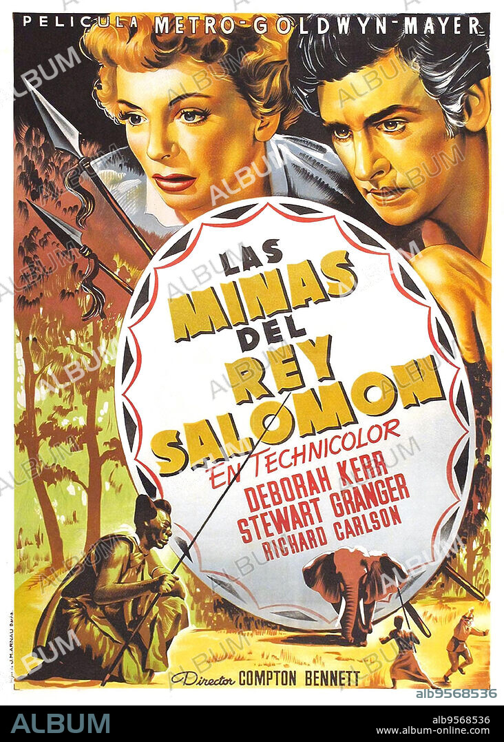 Poster of KING SOLOMON'S MINES, 1950, directed by COMPTON BENNETT. Copyright M.G.M.