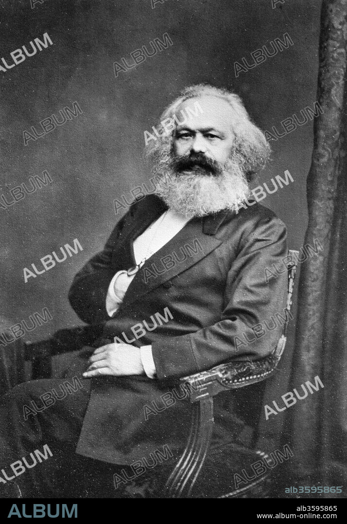 JOHN JABEZ EDWIN MAYALL. Portrait of Karl Marx (1818-1883).