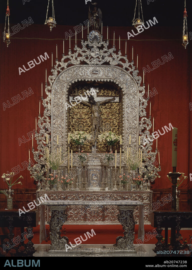 RETABLO DE PLATA DEL CRISTO DE LA LAGUNA - SIGLO XVIII - BARROCO ESPAÑOL.