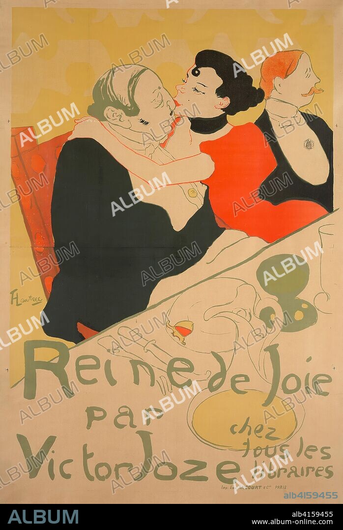 Reine de Joie. Henri de Toulouse-Lautrec (French, 1864-1901); Victor Jose (French, 19th-20th century). Date: 1892. Dimensions: 1,362 × 930 mm (image); 1,438 × 990 mm (sheets as pieced, sight). Color lithograph on tan wove paper. Origin: France.