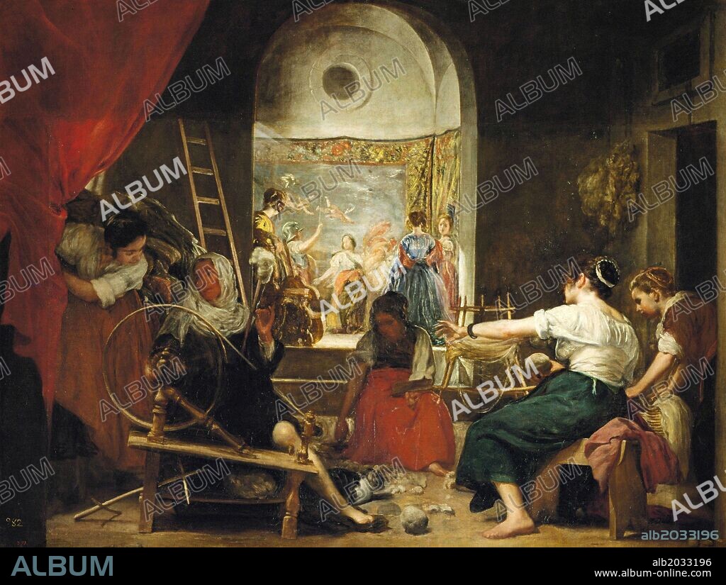 DIEGO VELÁZQUEZ. Diego Velázquez / 'The Spinners or The Fable of Arachne', c. 1657, Oil on canvas, 220 × 289 cm, P01173.