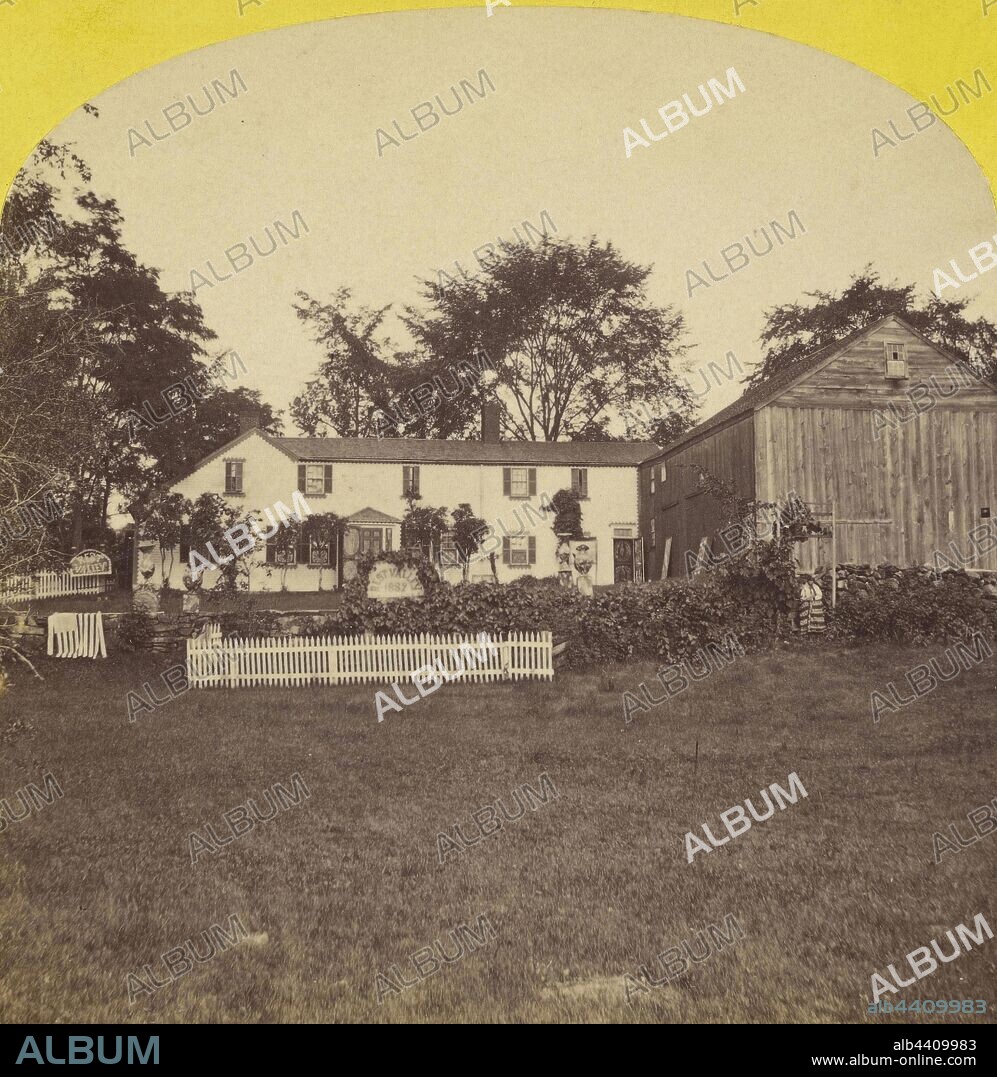 South front of House from below the Wall. Rest Valley, Canterbury, New Hampshire. The Old Homestead of Hon. J.M. Harper, Willis G.C. Kimball (American, 1843 - 1916), about 1880, Albumen silver print.