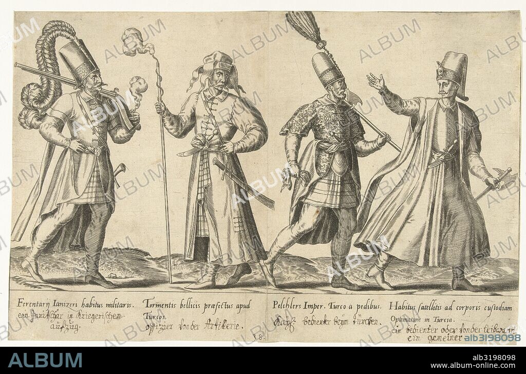 Dress of Ottoman soldiers around 1580, Abraham de Bruyn, Joos de Bosscher, 1581.